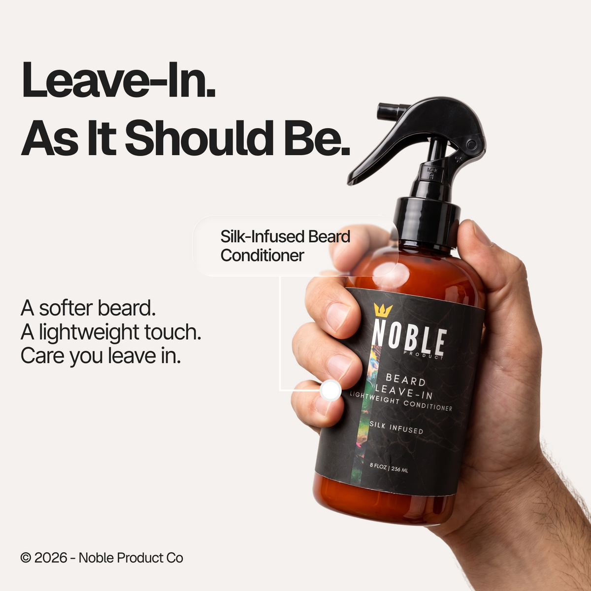 Fragrance-Free Beard Wash & Leave-In Conditioner Combo | Cloudberry + Silk | 8 oz Each