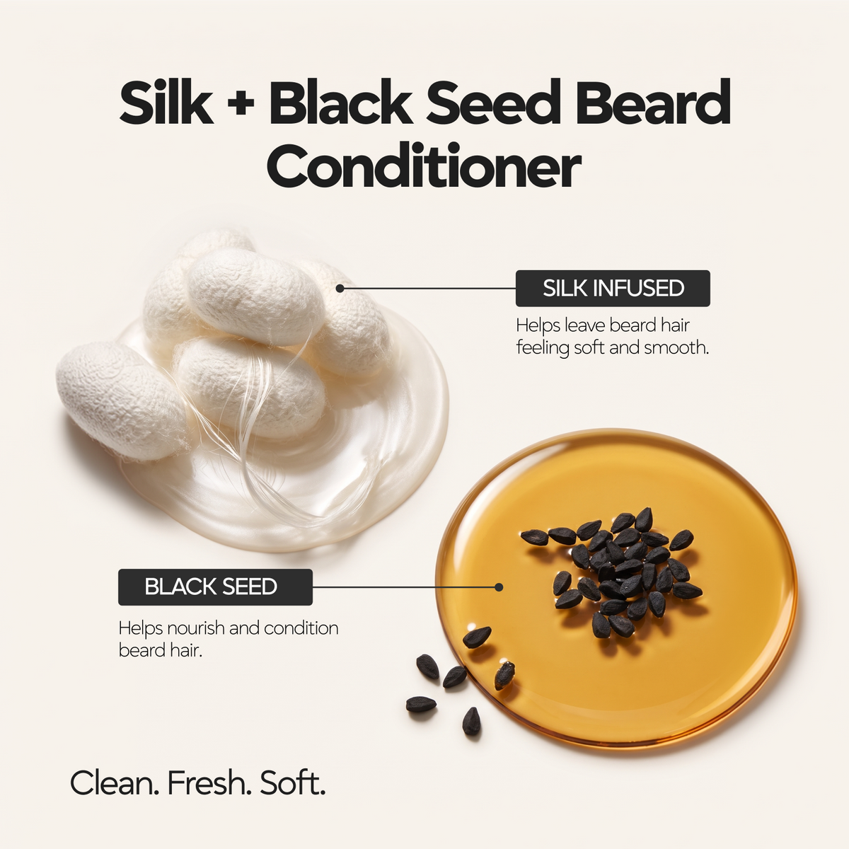 Silk-Infused Beard Conditioner | Deep Conditioning | Silk Amino Acids | 8 oz