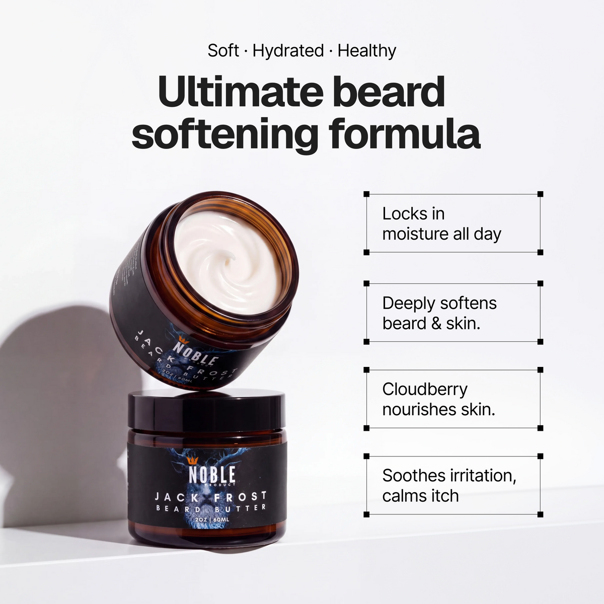 Jack Frost Beard Butter product detail graphic | Noble Product Co.