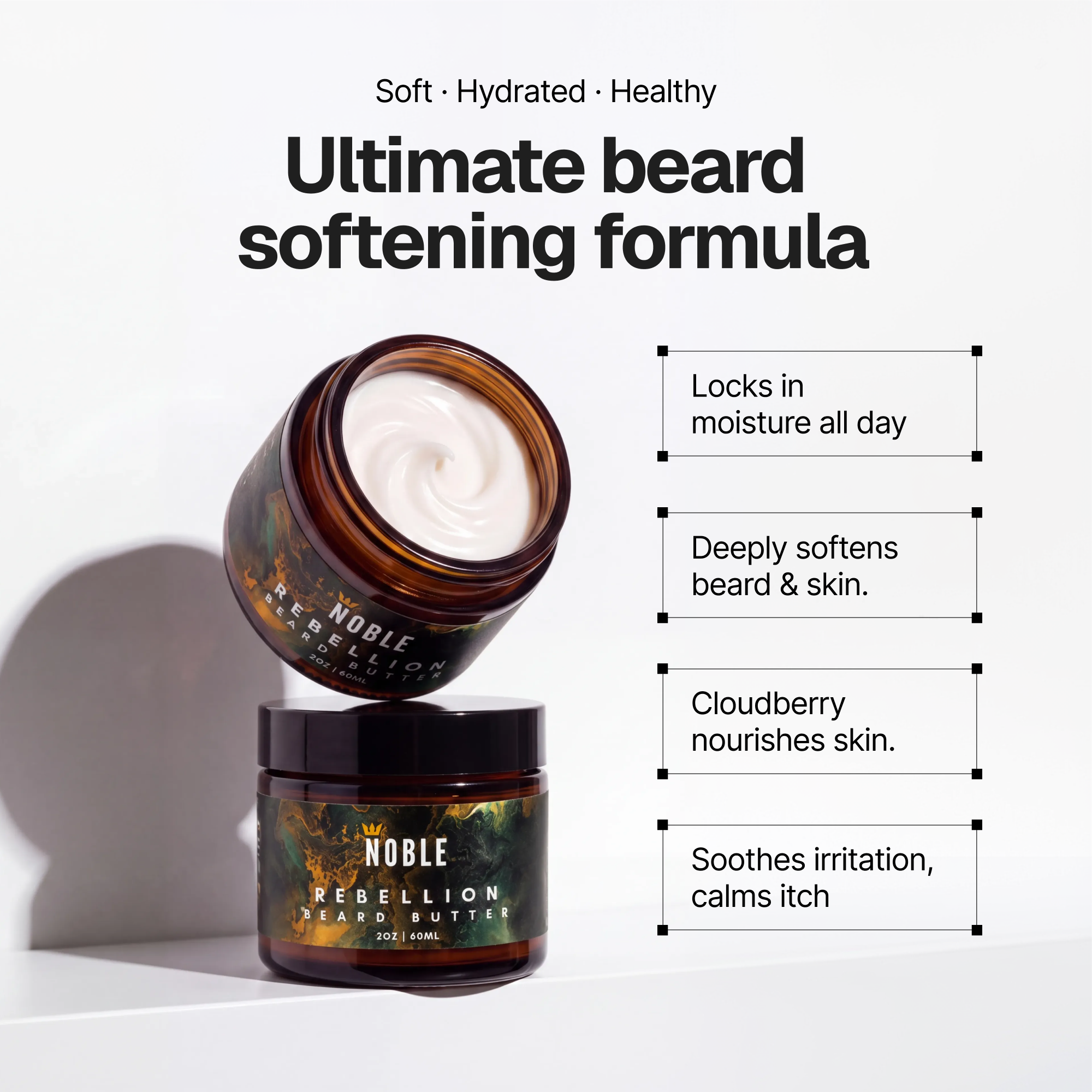 Rebellion Beard Butter | Conditioning | Blue Spruce & Amber Smoke | 2 oz