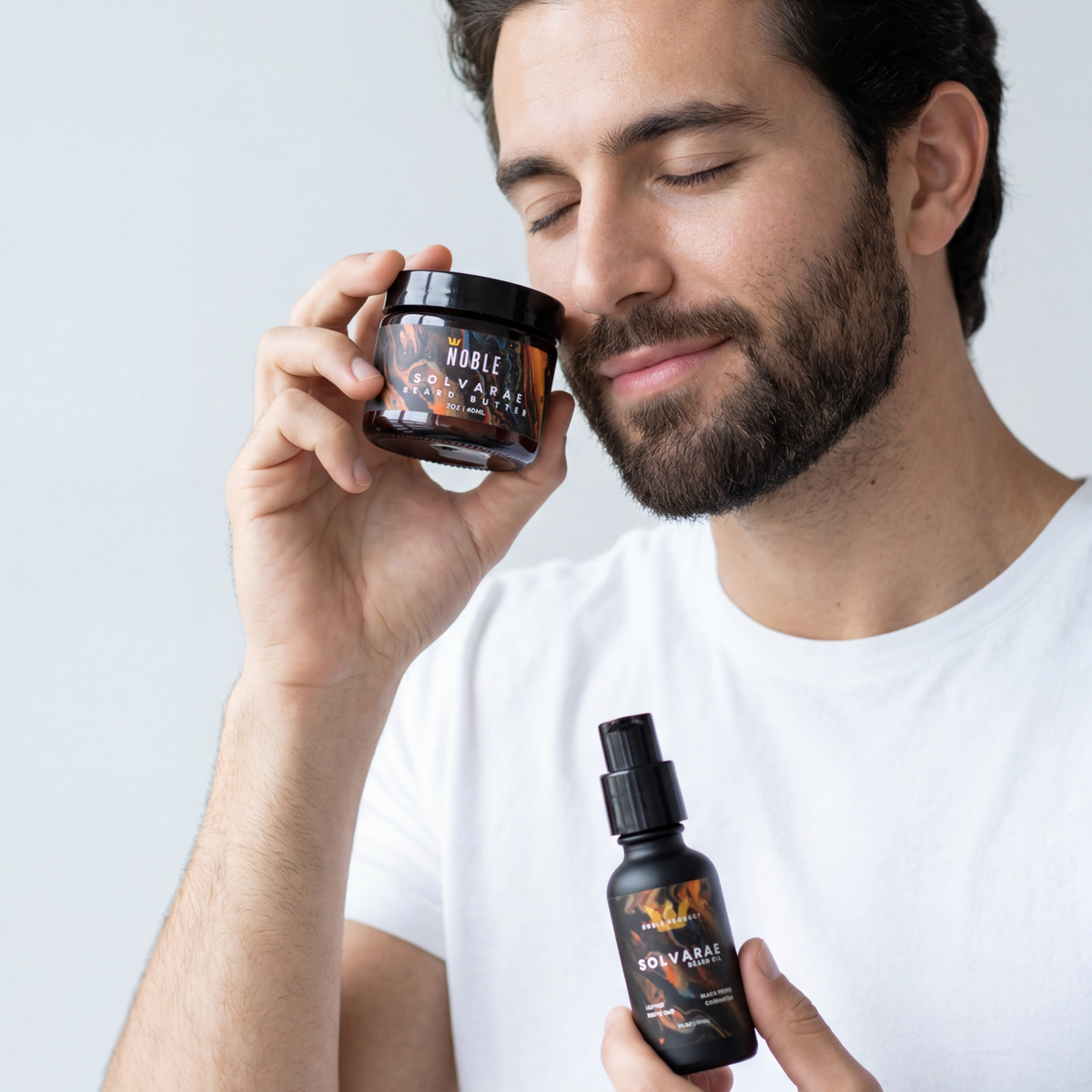 Solvarae Beard Butter and Oil set product detail graphic | Noble Product Co.