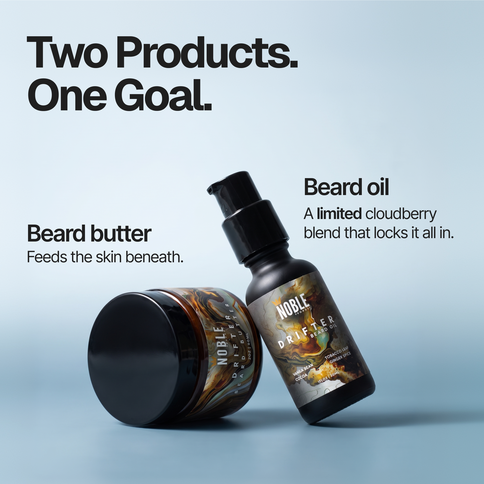 Drifter Beard Care Combo | Conditioning | Vanilla Bean, Tobacco Flower & Ginger Spice | Butter & Oil Set