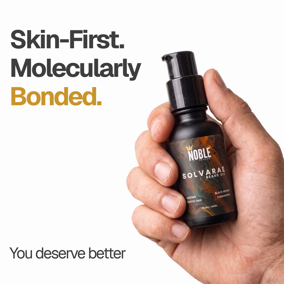 Solvarae Beard Oil | 1 oz Lightweight Beard Oil | Leather, Black Pepper, Exotic Oud & Cardamom