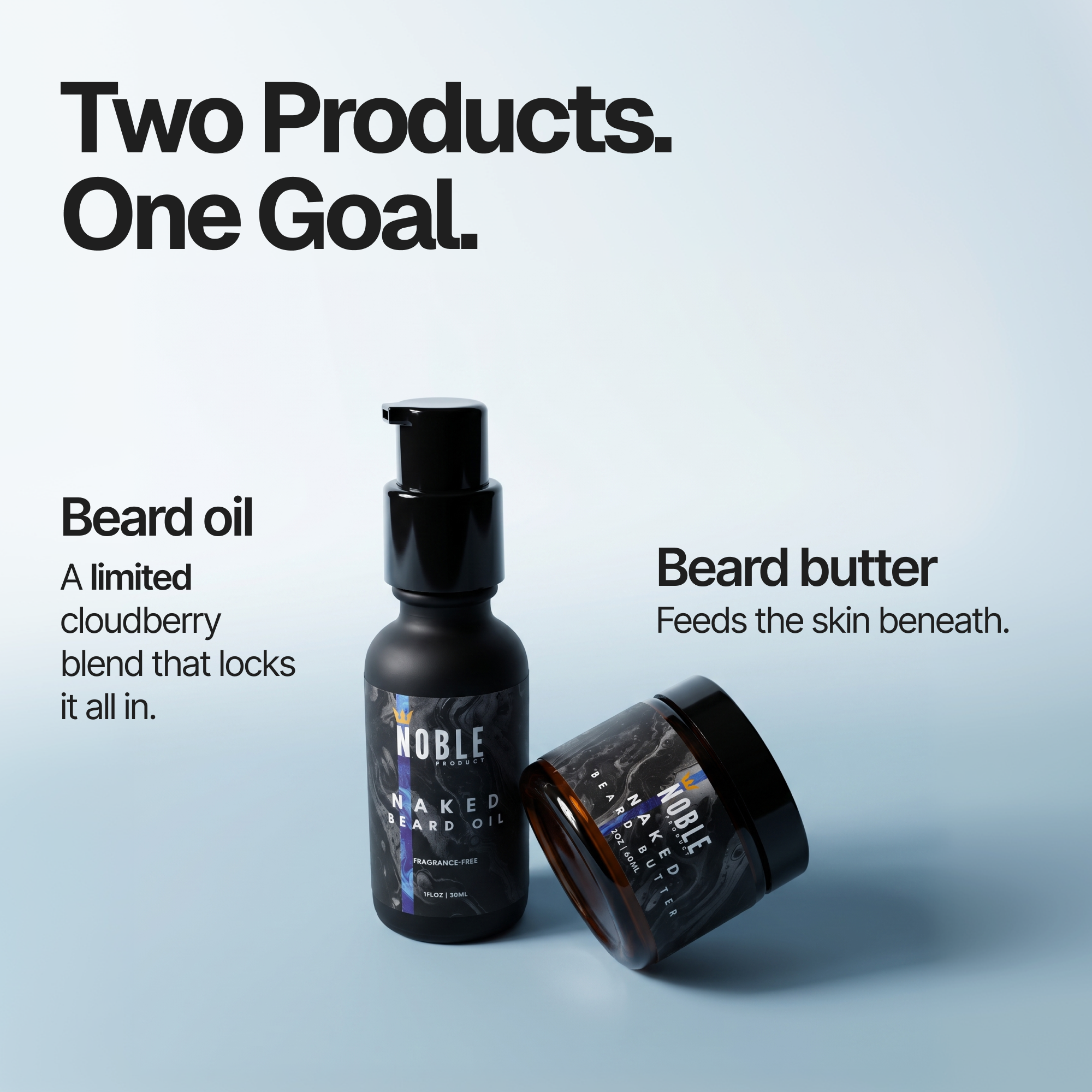 Naked Beard Care Combo | Sensitive Skin | Fragrance-Free | Butter & Oil Set