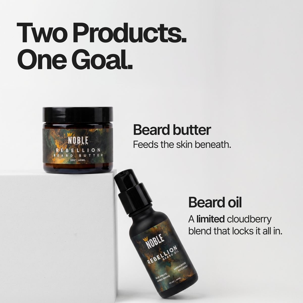 Rebellion Beard Care Combo | Conditioning | Smoky Oud & Cedar | Butter & Oil Set