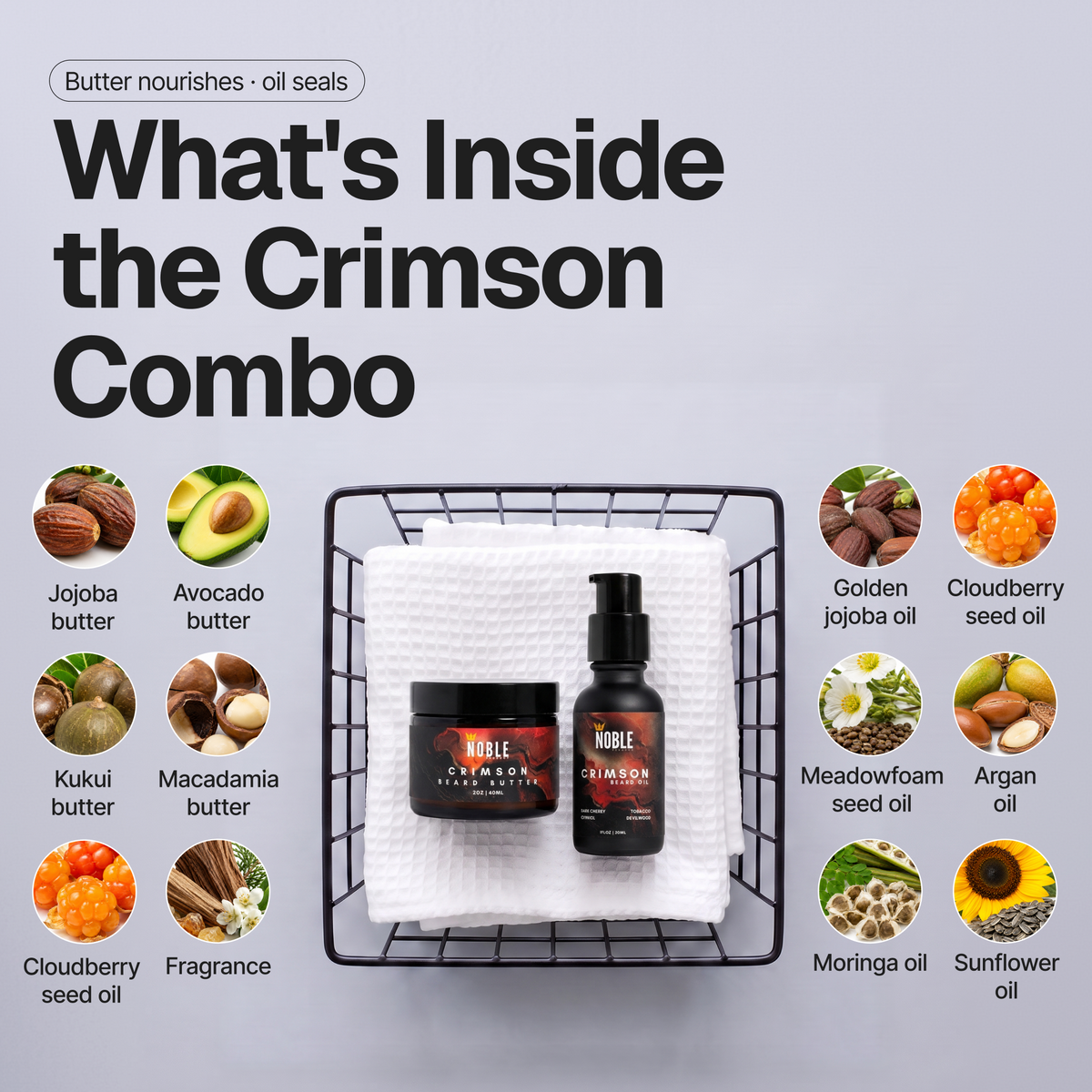 Crimson Beard Butter and Oil set product information | Noble Product Co.