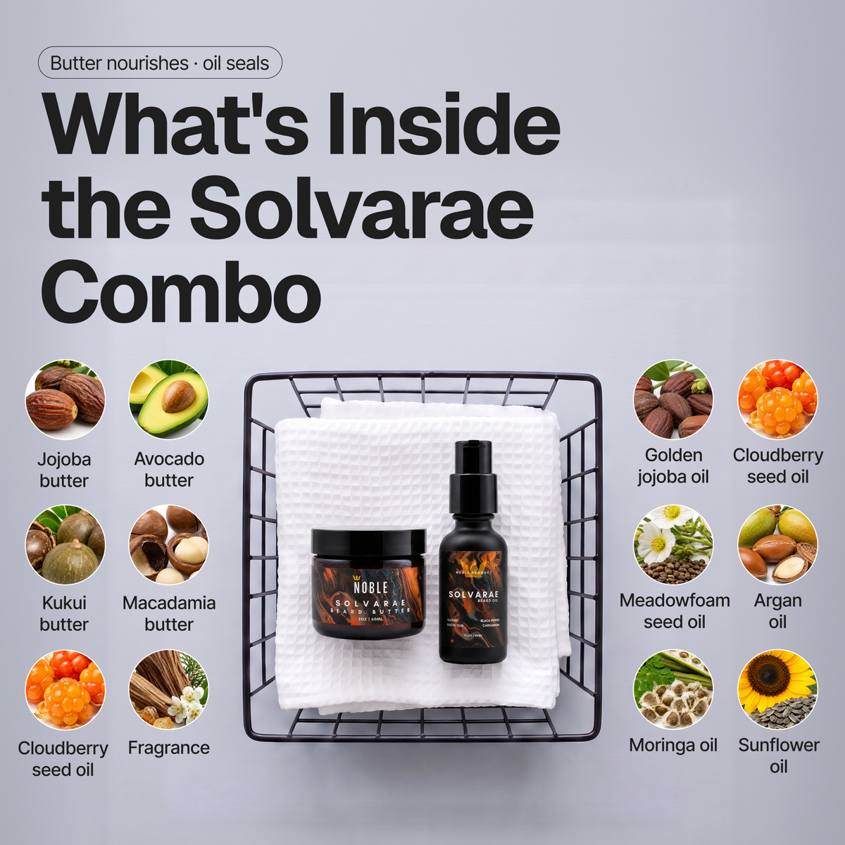 Solvarae Beard Butter and Oil set product information | Noble Product Co.