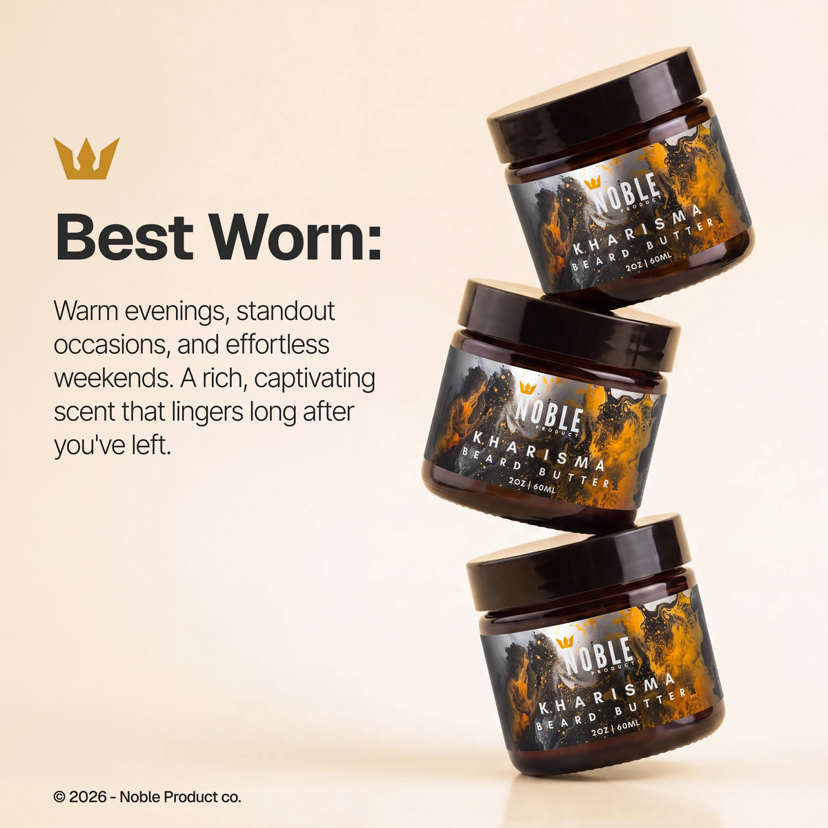 Kharisma Beard Butter formula and care information | Noble Product Co.