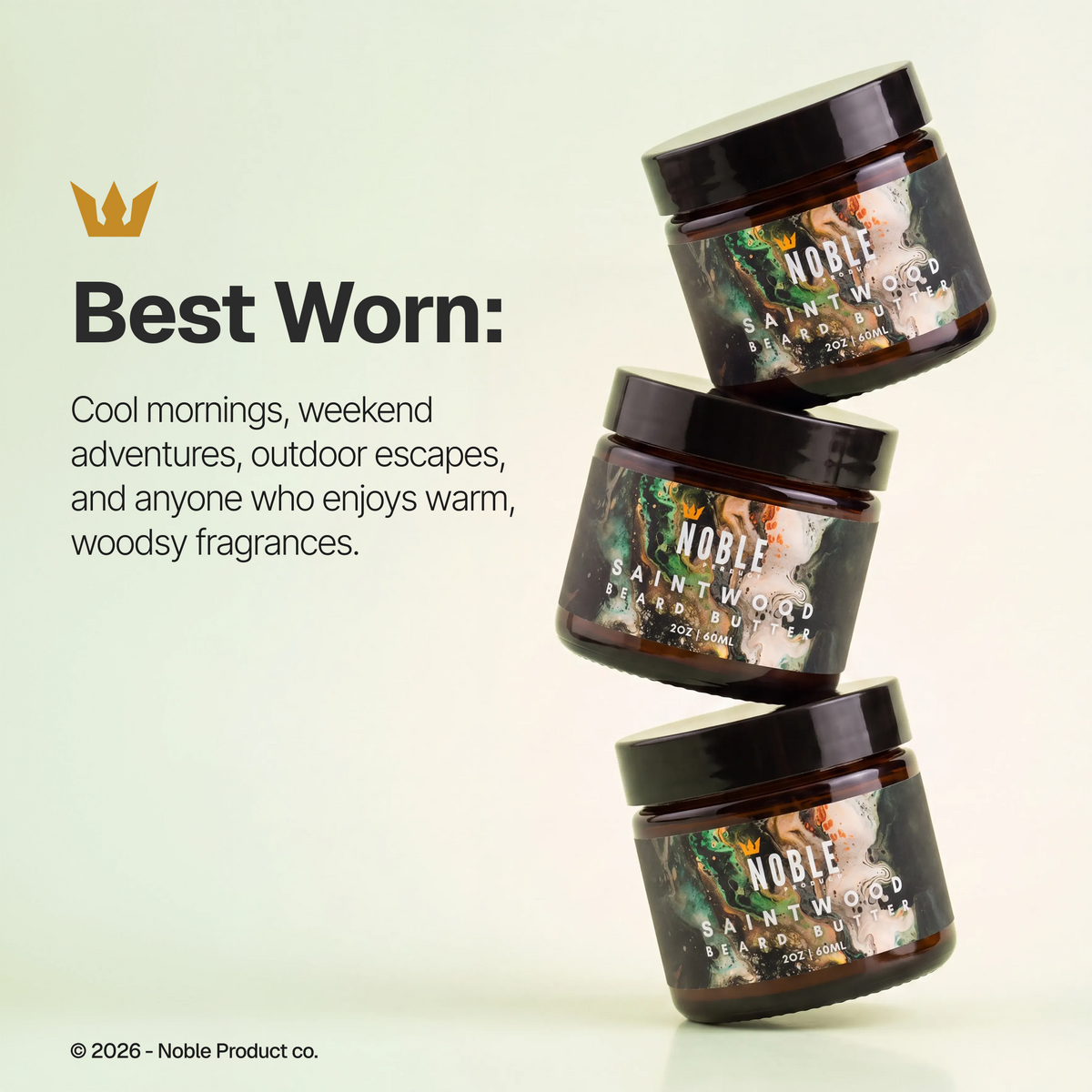 Saintwood Beard Butter formula and care information | Noble Product Co.