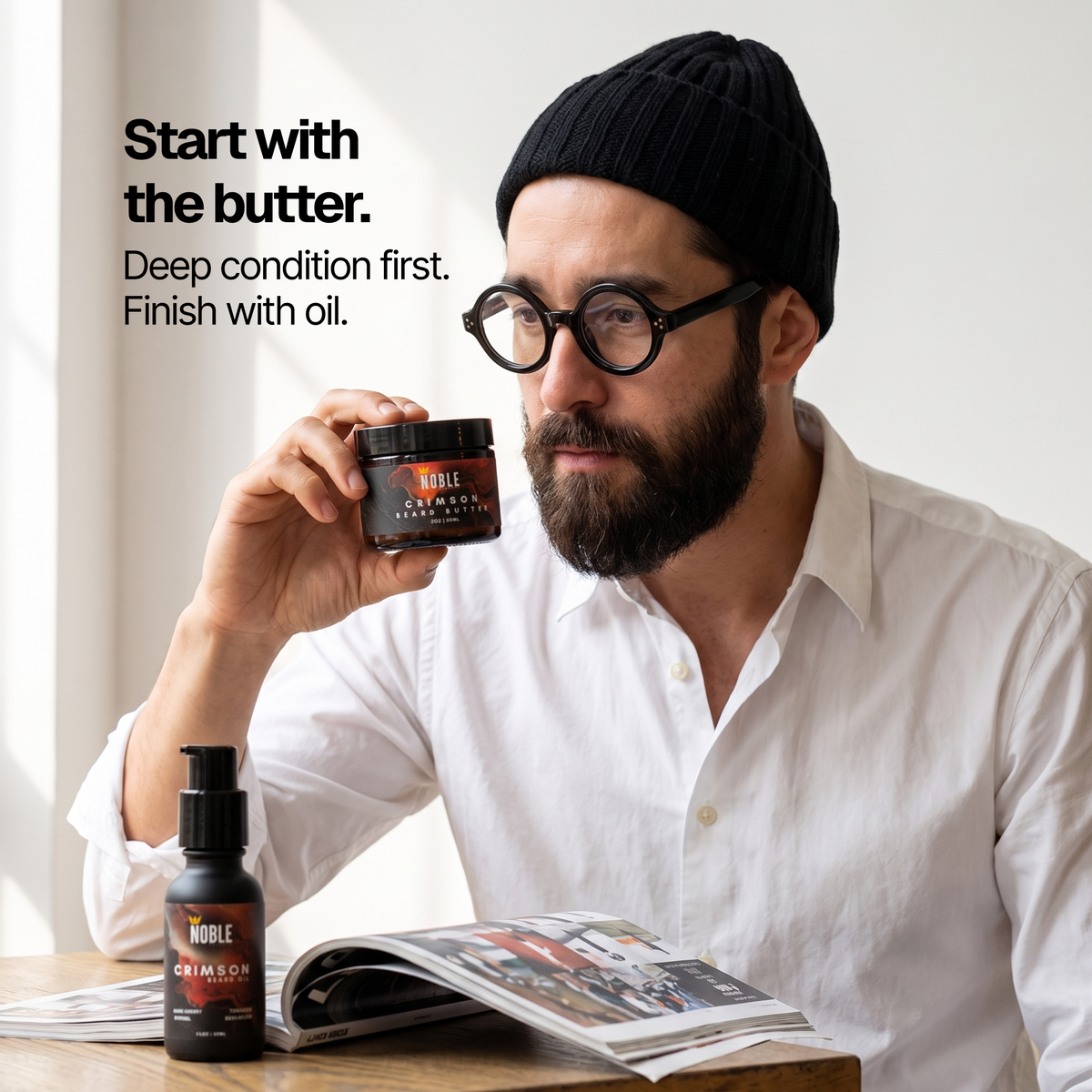 Crimson Beard Butter and Oil set product detail image | Noble Product Co.