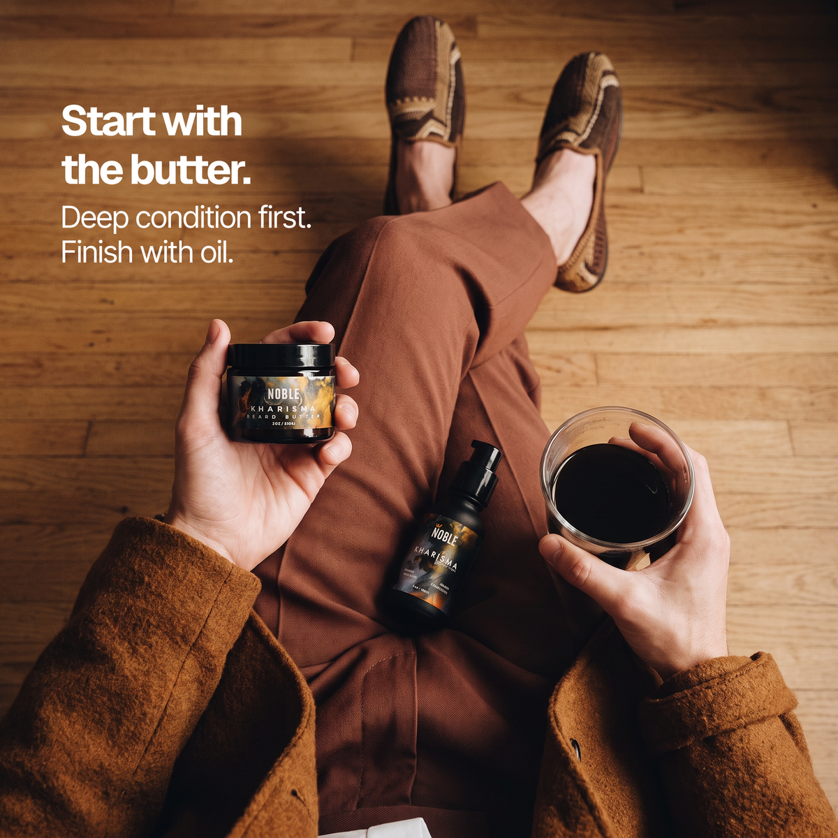 Kharisma Beard Butter and Oil set beard care benefits | Noble Product Co.