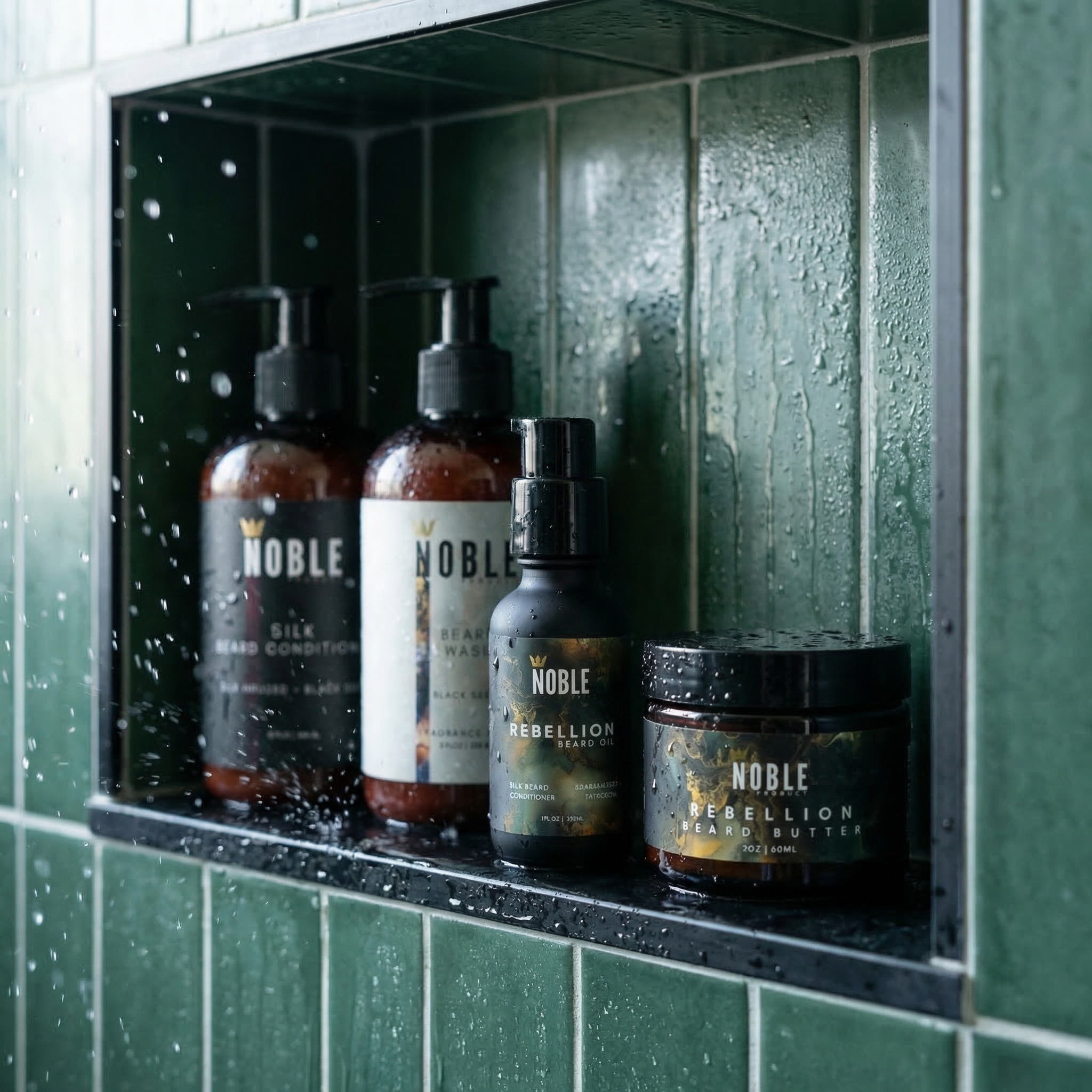 REBELLION BEARD CARE SYSTEM | Conditioning | Smoky Oud & Cedar | 4-Piece Set